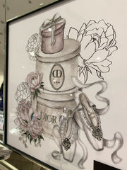 Dior Hatbox Floral Wall Art Mirror Frame