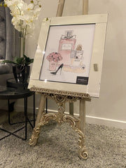 Dior Pink Perfume Bottle Wall Art Mirror Frame