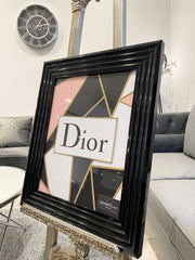 Dior With Geo Art Pink Wall Art Black Frame