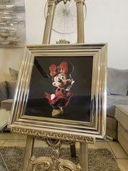 Disney Minnie Mouse Wall Art Chrome Frame 55Cm X 55Cm