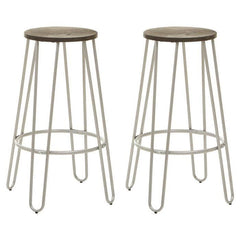District 3Pc Silver Frame Bar Table Stool Set Home Luxe Interior