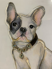 Doggy Vogue Bookstack Wall Art Mirror Frame