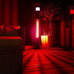 Electric Outdoor Patio Heater with LED Light and Bluetooth Speaker