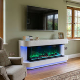 LED Color Changing Fireplace Heater with Bluetooth Entertainment and USB - Home Luxe Interior