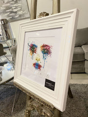 Face Cry Multicolour Wall Art White Step Frame