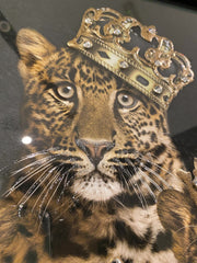 Family Of 4 Cheetah Crown Wall Art Mirror Frame 55Cm X 55Cm