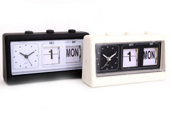 Flip Clock With Date And Time Black