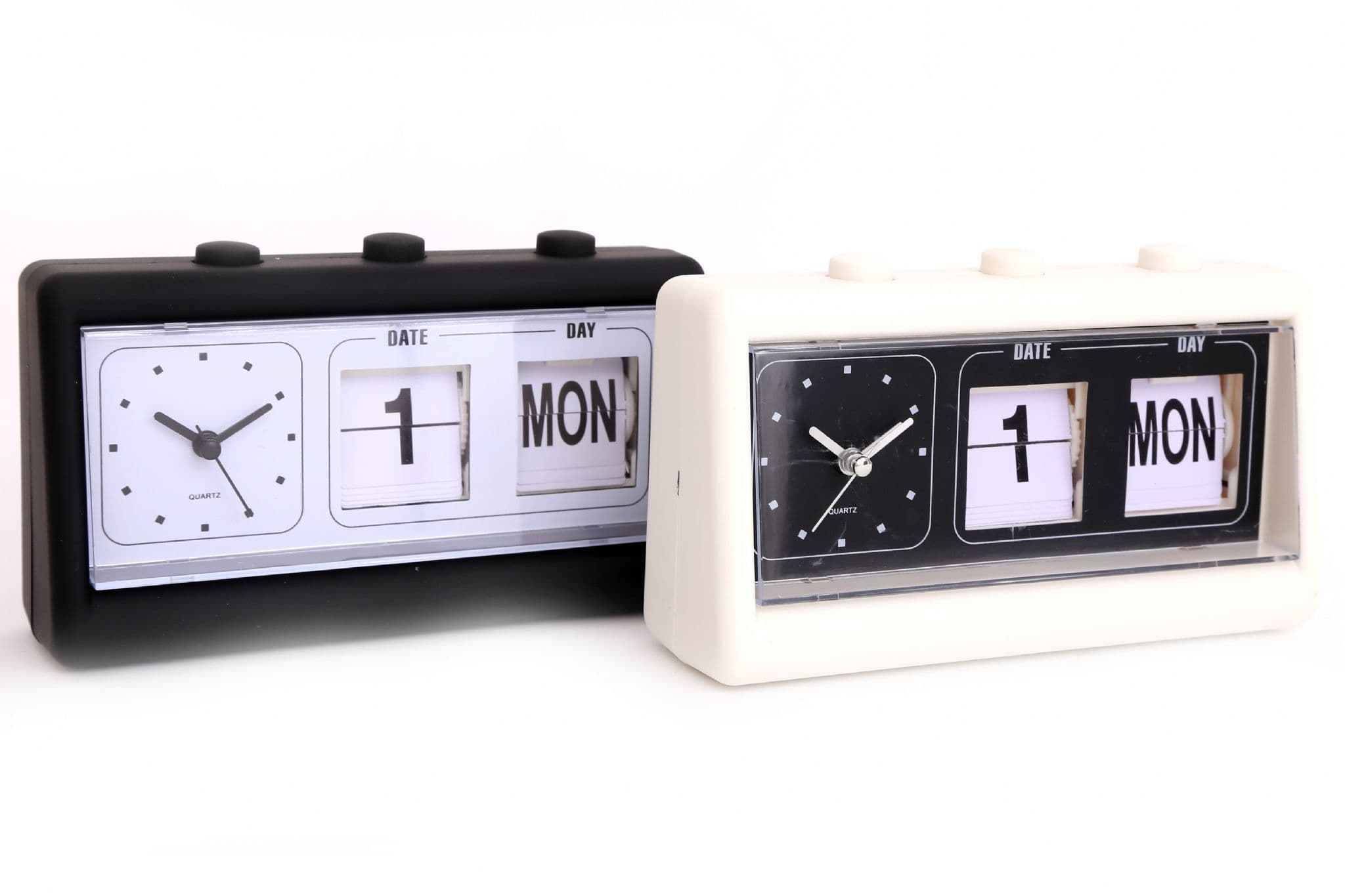 Flip Clock With Date And Time Black