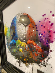 Football Hands Multicolour Wall Art Black Step Frame