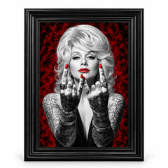 Dolly Parton Red Wall Art Black Frame Canvas Print Decor - 60 x 80cm