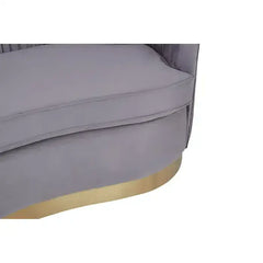Franza 2 Seater Pleated Grey Velvet Sofa