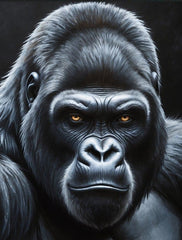 French Velvet Majestic gorilla in solitude. - Home Luxe Interior