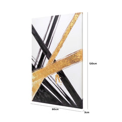 Gold & Black Abstract Wall Art 80x120cm