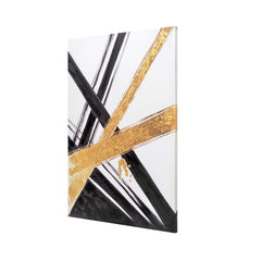 Gold & Black Abstract Wall Art 80x120cm