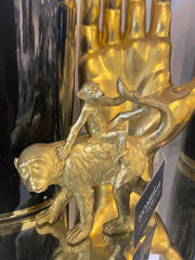 Gold Monkeys With Figurine