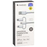 Goodmans 3-in-1 Charging & Sync Cable