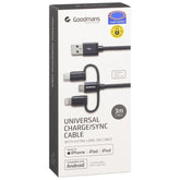 Goodmans 3-in-1 Charging & Sync Cable