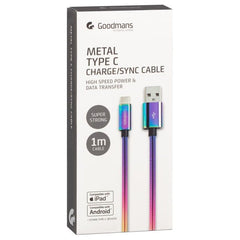 Goodmans USB Type C Metal Charge & Sync Cable