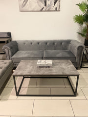 Grey Slate Effect Coffee Table With Black Frame