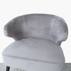 Grey Wingback Quilted Velvet Easy Chair