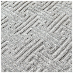 Greek Style Grey Rug 160x230cm | Washable Anti-Slip Living Room Carpet