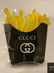 Gucci Black Fries Wall Art Mirror Frame 55Cm X 55Cm
