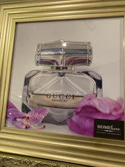 Gucci Parfum Orchid Wall Art Gold Step Frame 55Cm X 55Cm