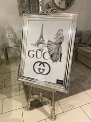 Gucci Paris Wall Art Chrome Step Frame 90Cm X 70Cm