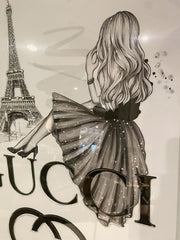 Gucci Paris Wall Art Chrome Step Frame 90Cm X 70Cm