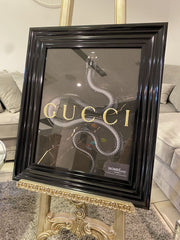 Gucci Snake Wall Art With Black Step Frame