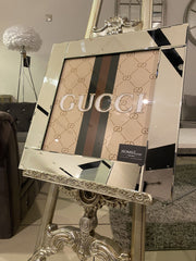 Gucci Stripe Designer Wall Art Mirror Frame 55Cm X 55Cm