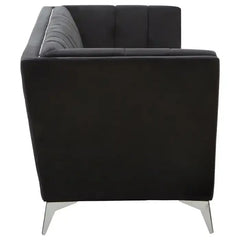 Hansa Three Seater Black Velvet Sofa
