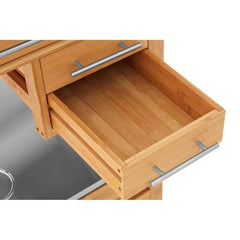 Harlow Bamboo Four Drawer Kitchen Trolley Home Luxe Interior