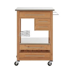 Harlow Bamboo Four Drawer Kitchen Trolley Home Luxe Interior