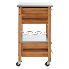 Harlow Bamboo Four Drawer Kitchen Trolley Home Luxe Interior