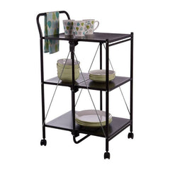 Harlow Black Rectangular Folding Kitchen Trolley Home Luxe Interior