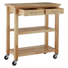 Harlow Glenn Tropical Hevea Wood Kitchen Trolley Home Luxe Interior
