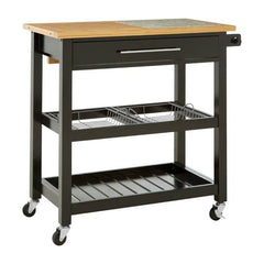 Harlow Glenn Wide Kitchen Trolley with Granite Top Home Luxe Interior