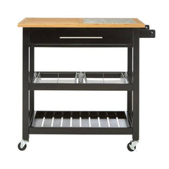 Harlow Glenn Wide Kitchen Trolley with Granite Top Home Luxe Interior