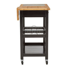 Harlow Glenn Wide Kitchen Trolley with Granite Top Home Luxe Interior