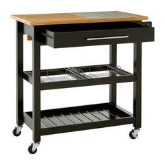 Harlow Glenn Wide Kitchen Trolley with Granite Top Home Luxe Interior