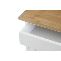 Harlow White and Bamboo Top Kitchen Trolley Home Luxe Interior