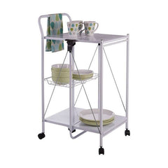 Harlow White Rectangular Folding Kitchen Trolley Home Luxe Interior