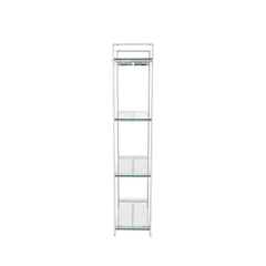 Harry 160cm Chrome and Clear Glass 4 Tier Display Unit