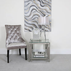 Hayden Steel Tubes & Clear Glass End Table