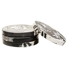 Helsa Black and White Marble Set of Four Coasters Home Luxe Interior