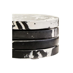 Helsa Black and White Marble Set of Four Coasters Home Luxe Interior