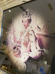 Her Majesty The Queen Coronation With Chrome Frame 55Cm X 55Cm