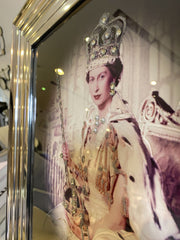 Her Majesty The Queen Coronation With Chrome Frame 55Cm X 55Cm