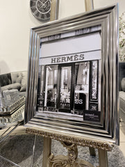 Hermes Shopfront Wall Art Chrome Frame
